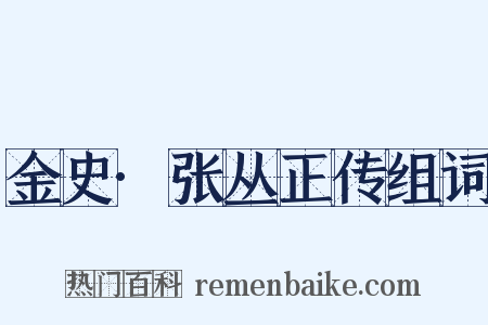 金史·张丛正传组词是什么意思的图片